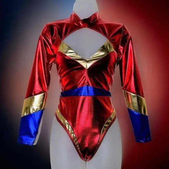 New‎ Small Wonder Woman Halloween Costume Bodysuit Superhero Feminist Cosplay - Picture 2 of 5